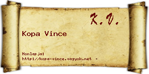 Kopa Vince névjegykártya