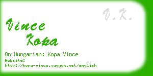 vince kopa business card